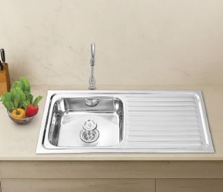 Hindware Pressed Kitchen Sink 515182 (41x20x10 in)